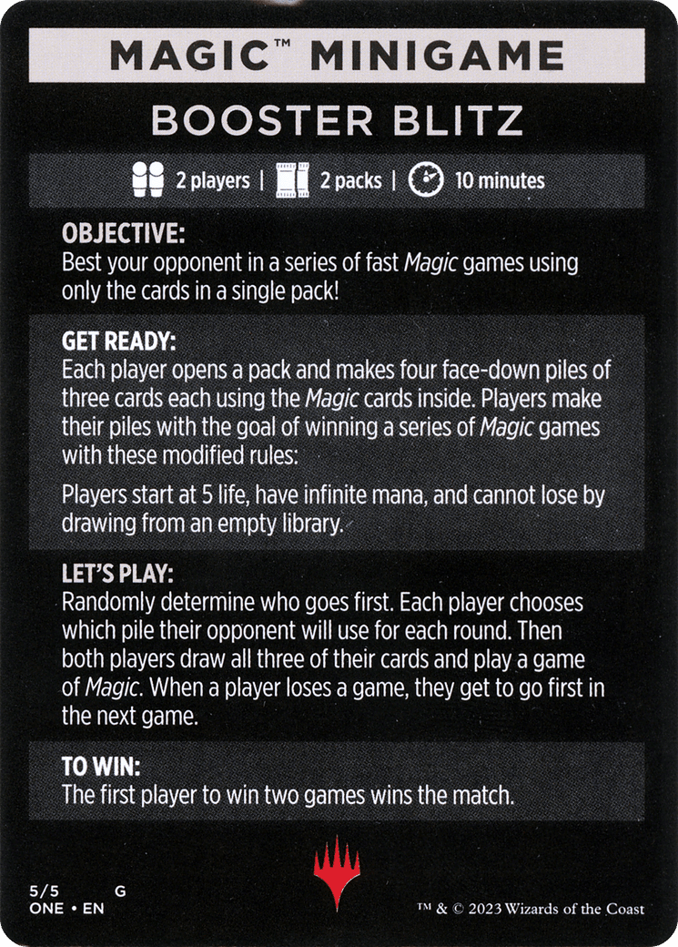 Booster Blitz (MONE-005) - Phyrexia: All Will Be One Minigames