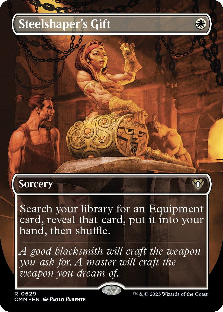Steelshaper's Gift (Borderless Alternate Art) [Commander Masters] Foil