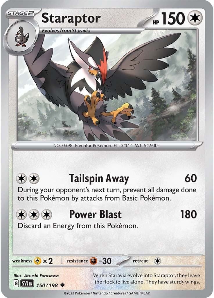 Staraptor 150- SV01 Scarlet & Violet Base Set Reverse Holofoil
