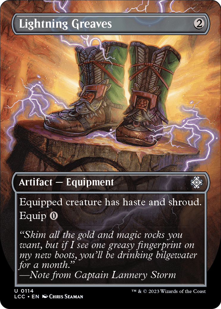 Lightning Greaves (Borderless) [The Lost Caverns of Ixalan Commander] Foil