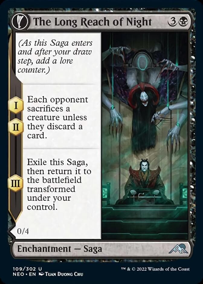 The Long Reach of Night // Animus of Night's Reach [Kamigawa: Neon Dynasty] Foil