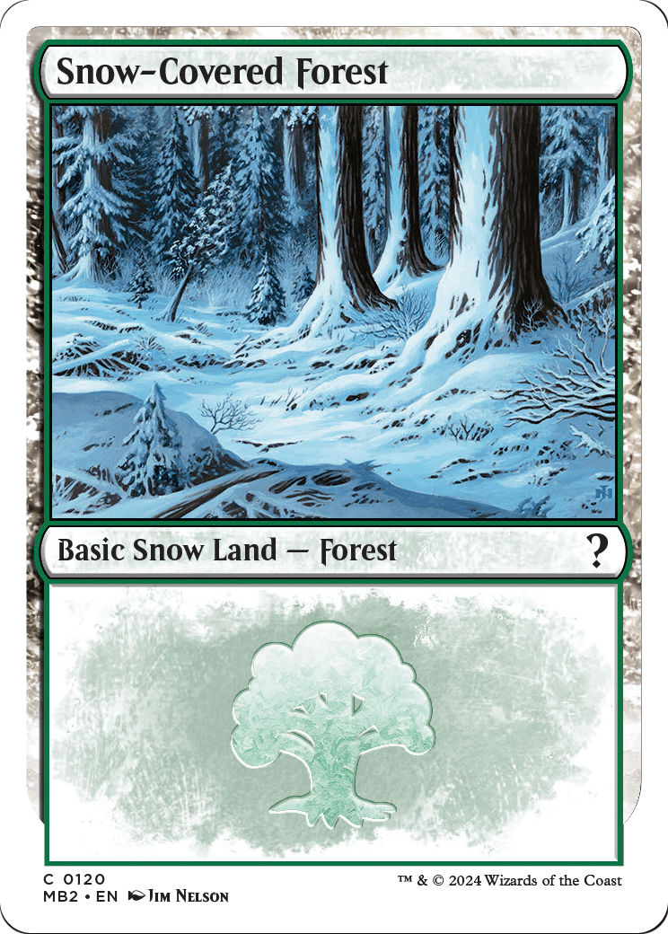 Snow-Covered Forest (White Border) [Mystery Booster 2]