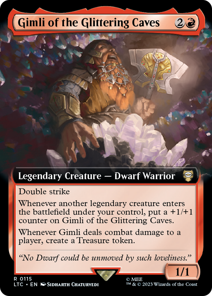 Gimli of the Glittering Caves (115) [Tales of Middle-earth Commander] : (Extended Art) Foil