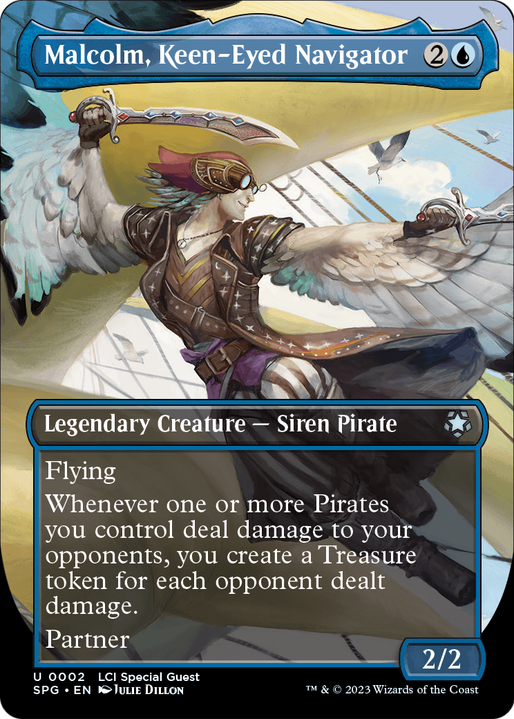 Malcolm, Keen-Eyed Navigator (Borderless) [The Lost Caverns of Ixalan Special Guests] Foil