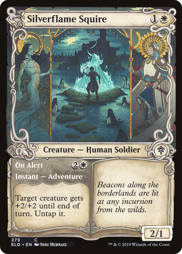 Silverflame Squire // On Alert (Showcase) [Throne of Eldraine] Foil
