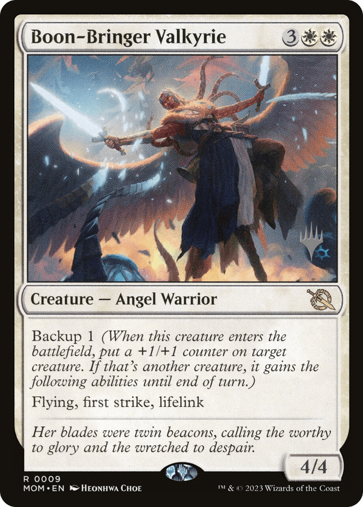 Boon-Bringer Valkyrie (Promo Pack) [March of the Machine Promos] Foil