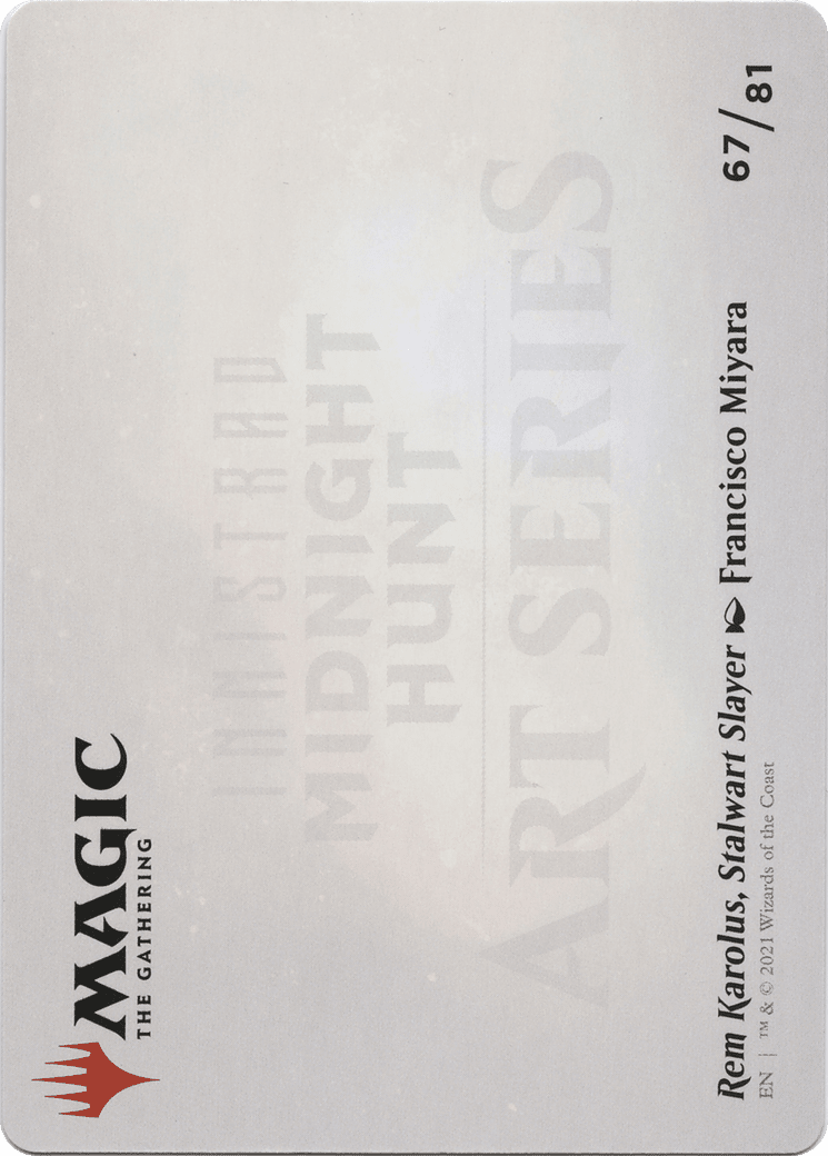 Rem Karolus, Stalwart Slayer // Rem Karolus, Stalwart Slayer (AMID-067) - Midnight Hunt Art Series (Borderless) Foil