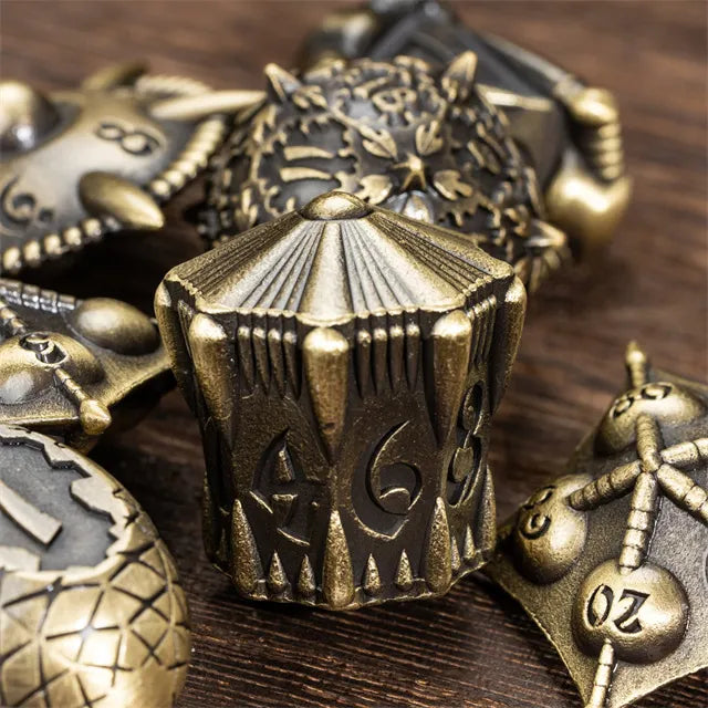 RPG Dice Set | Metal | Ancient Dragon | Bronze