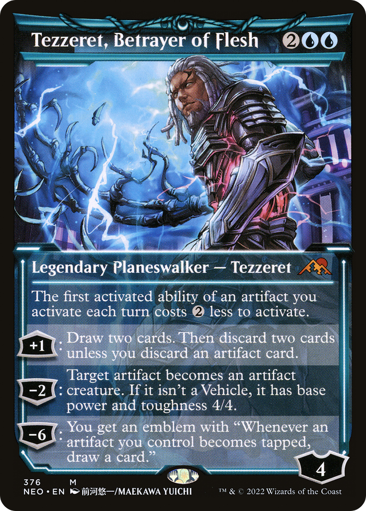 Tezzeret, Betrayer of Flesh (Showcase Soft Glow) [Kamigawa: Neon Dynasty] Foil