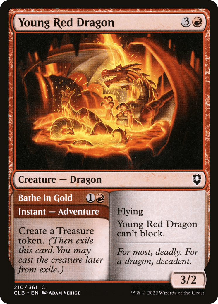 Young Red Dragon // Bathe in Gold [Commander Legends: Battle for Baldur's Gate] Foil
