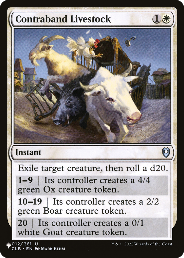 Contraband Livestock |  (CLB-12) [The List]