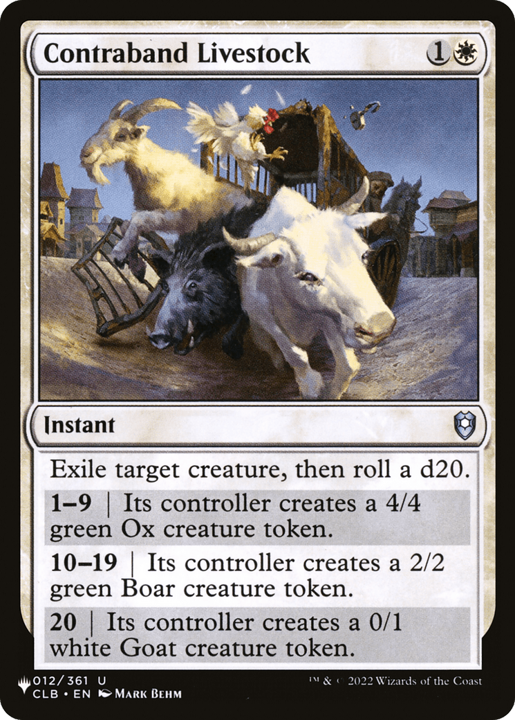 Contraband Livestock |  (CLB-12) [The List]