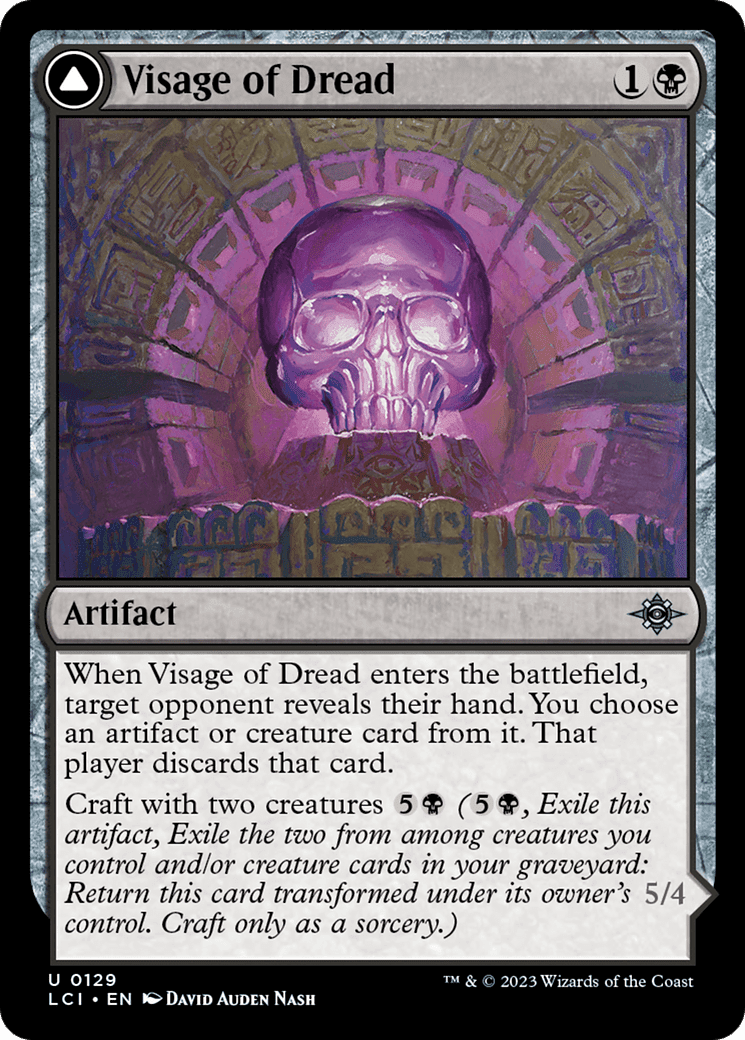 Visage of Dread // Dread Osseosaur [The Lost Caverns of Ixalan] Foil