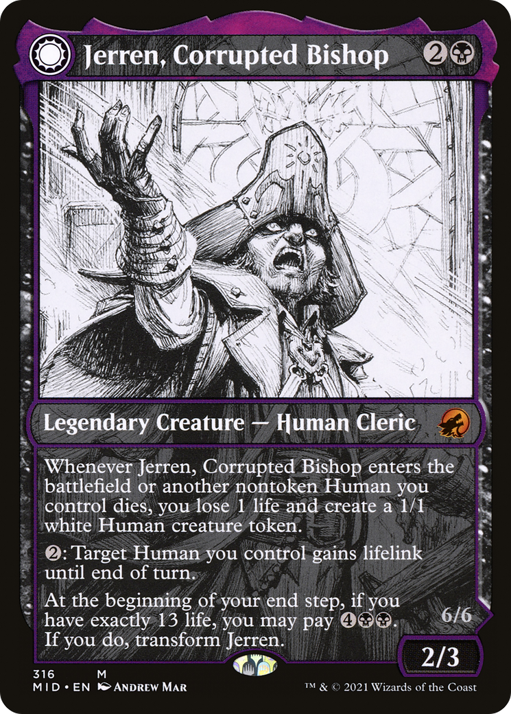 Jerren, Corrupted Bishop // Ormendahl, the Corrupted (Showcase Eternal Night) [Innistrad: Midnight Hunt] Foil