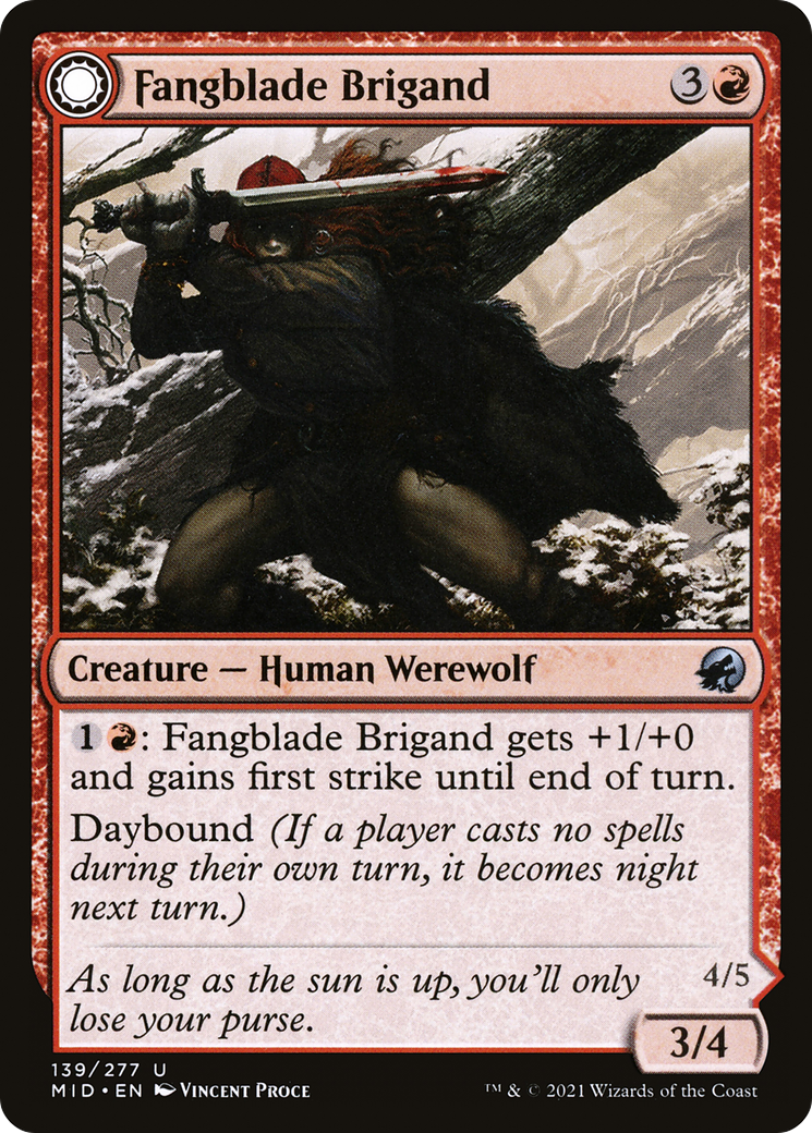 Fangblade Brigand // Fangblade Eviscerator [Innistrad: Midnight Hunt] Foil