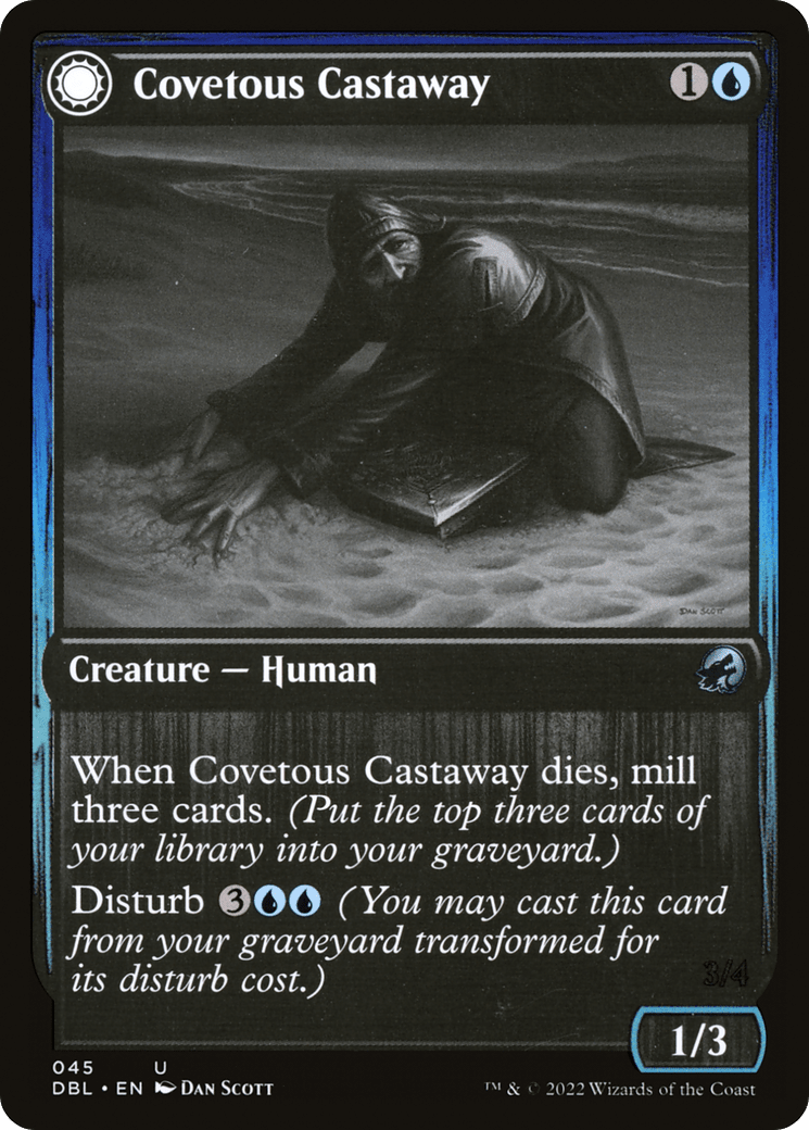 Covetous Castaway // Ghostly Castigator [Innistrad: Double Feature] Foil