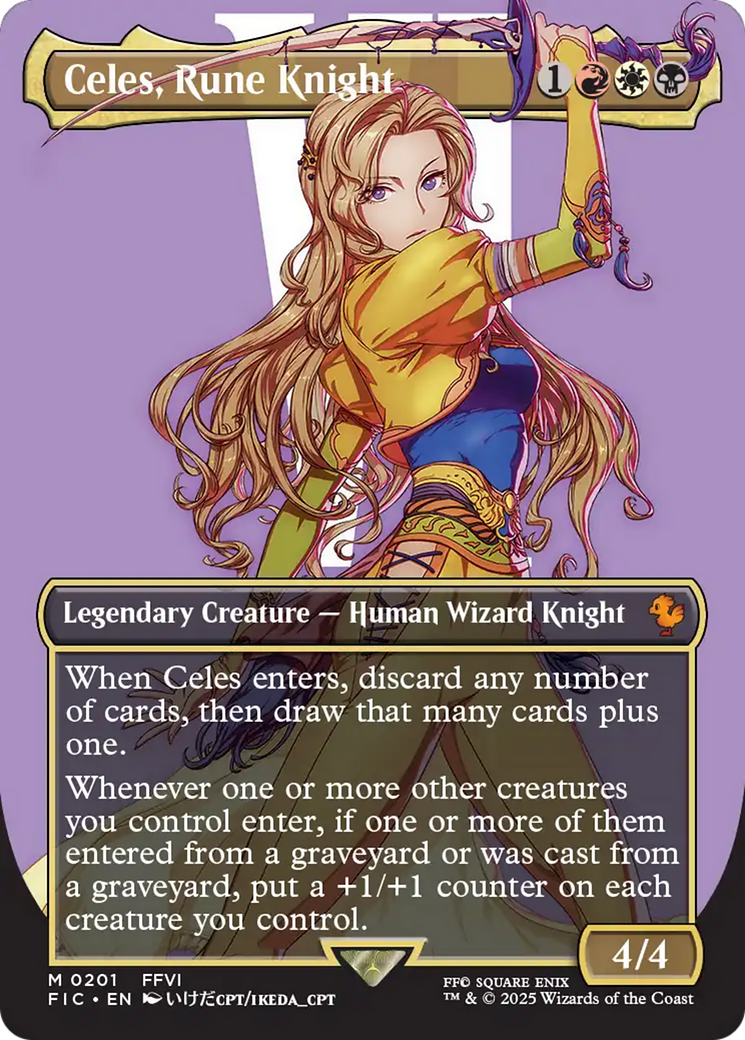 Celes, Rune Knight (Borderless) (201) [Commander: FINAL FANTASY]