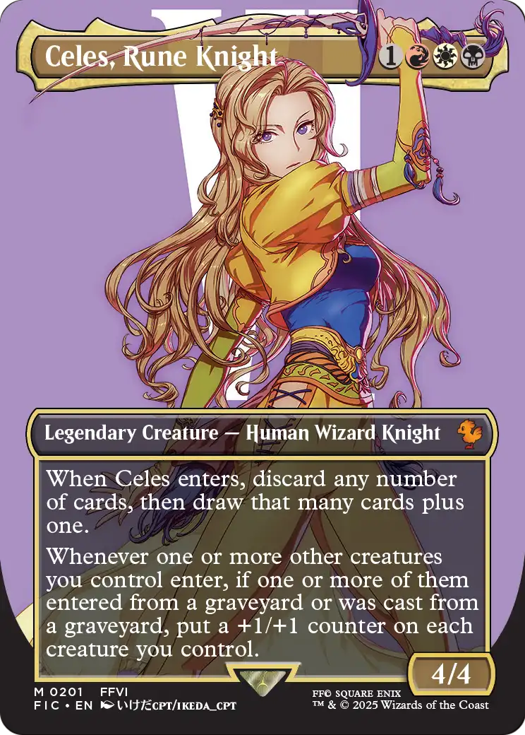 Celes, Rune Knight (201) [Commander: FINAL FANTASY]  (Borderless) Foil