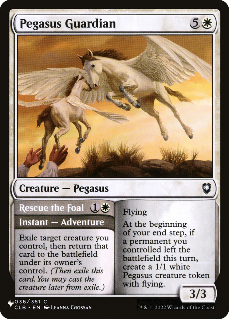 Pegasus Guardian // Rescue the Foal |  (CLB-36) [The List]