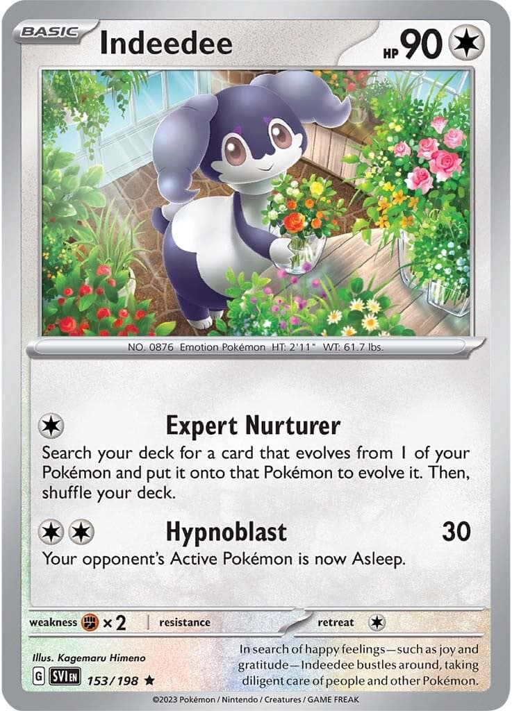 Indeedee 153  - Holofoil SV01 Scarlet & Violet Base Set - Rare