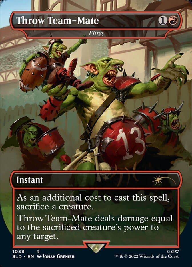 Throw Team-Mate - Fling (Borderless) [Secret Lair Drop Series] Foil