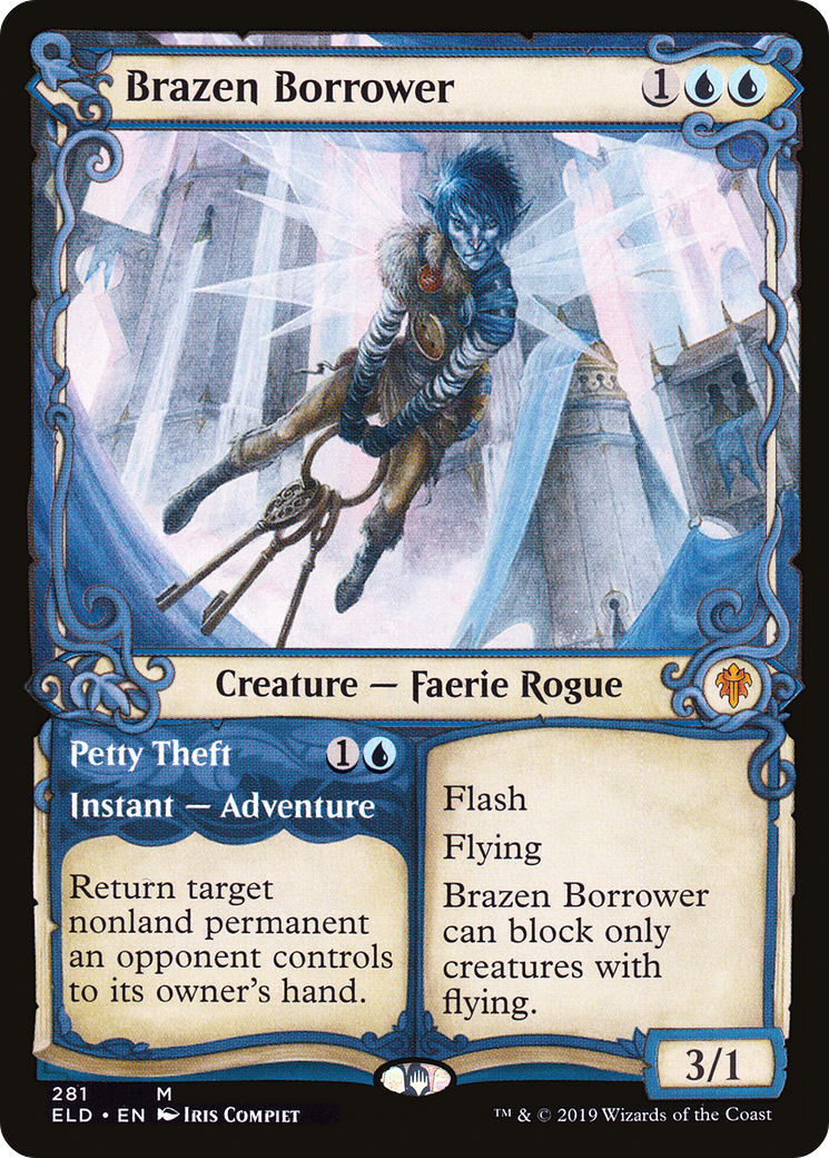 Brazen Borrower // Petty Theft (Showcase) [Throne of Eldraine] Foil