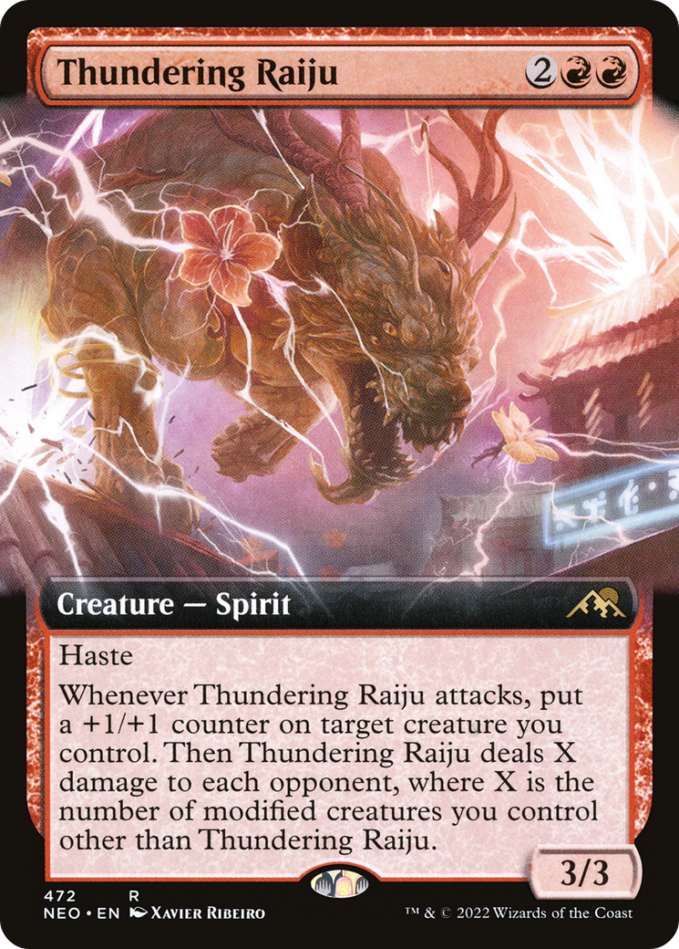 Thundering Raiju (Extended Art) [Kamigawa: Neon Dynasty] Foil