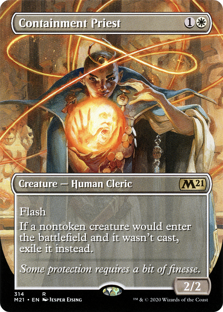 Containment Priest (Borderless Alternate Art) [Core Set 2021] Foil