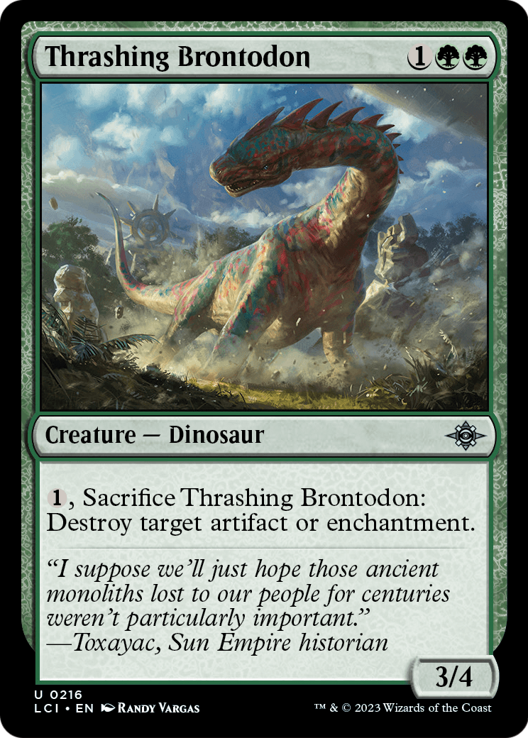 Thrashing Brontodon [The Lost Caverns of Ixalan] Foil
