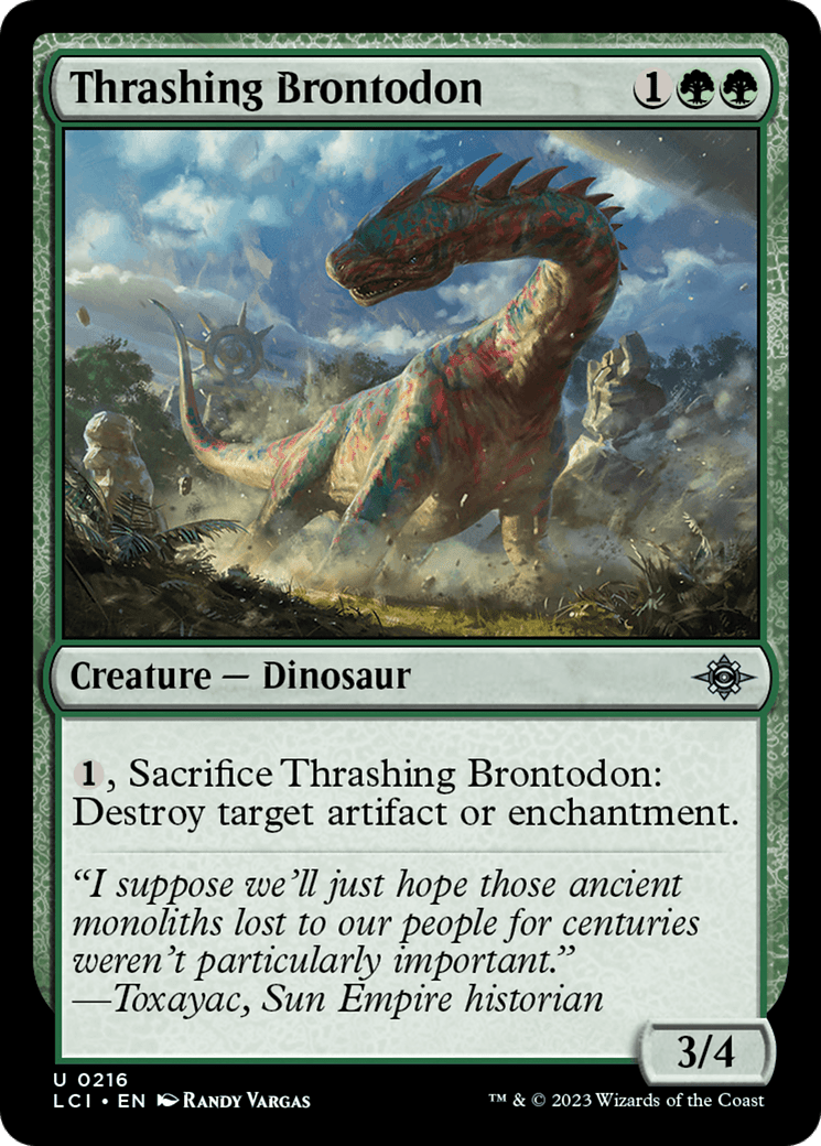 Thrashing Brontodon [The Lost Caverns of Ixalan] Foil