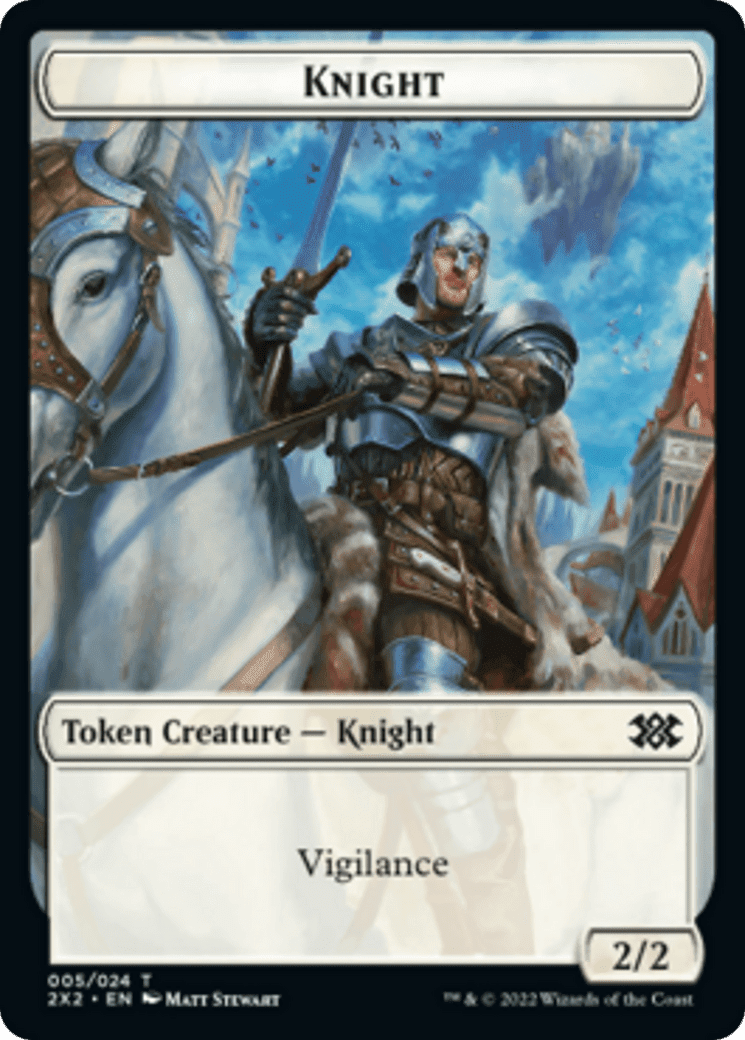 Spider // Knight Double-Sided Token [Double Masters 2022 Tokens] Foil