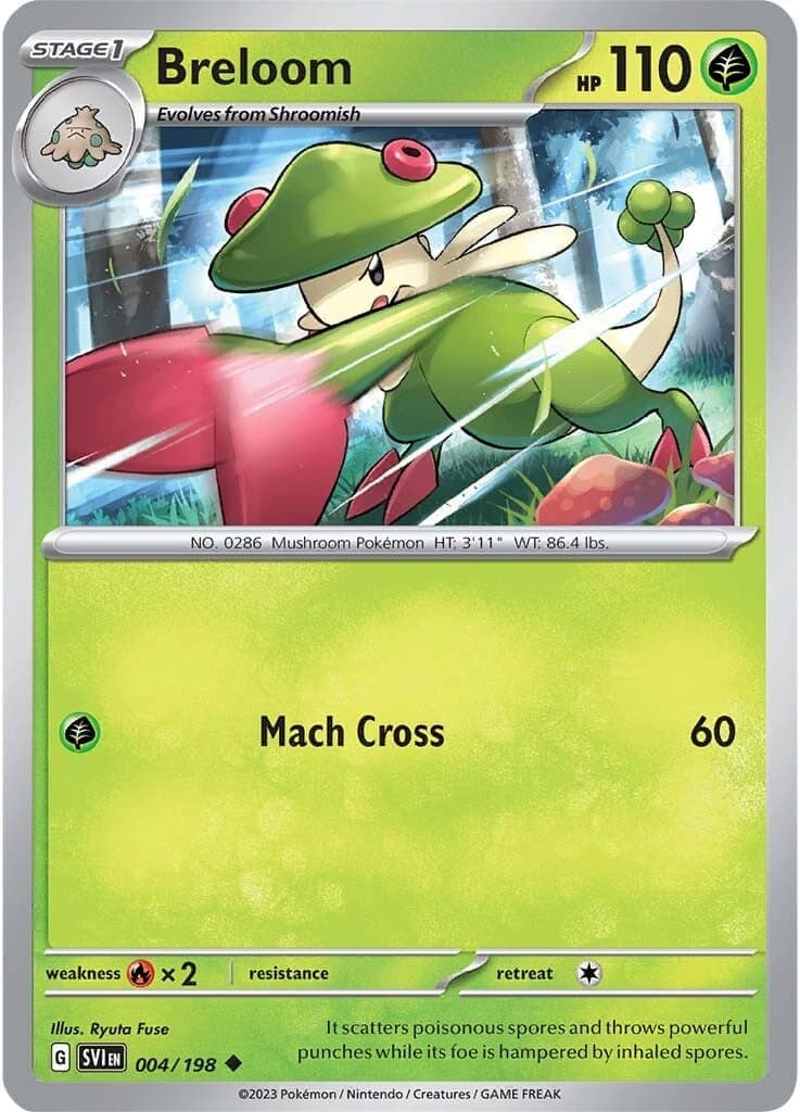 Breloom 004- SV01 Scarlet & Violet Base Set Reverse Holofoil