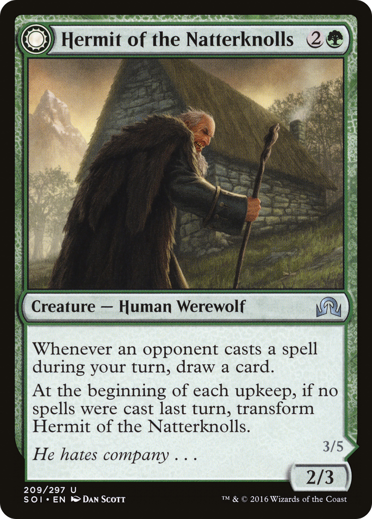 Hermit of the Natterknolls // Lone Wolf of the Natterknolls [Shadows over Innistrad] Foil