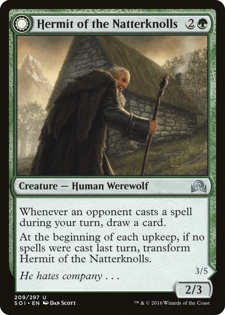 Hermit of the Natterknolls // Lone Wolf of the Natterknolls [Shadows over Innistrad] Foil