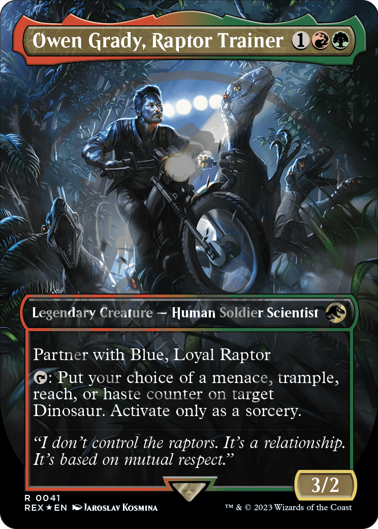 Owen Grady, Raptor Trainer (Emblem) (Borderless) [Jurassic World Collection Tokens]