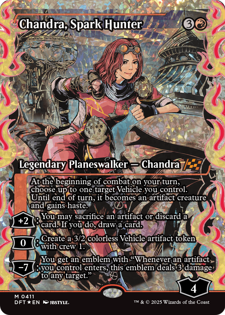 Chandra, Spark Hunter (Showcase) (Fracture Foil) |  Foil (411) [Aetherdrift]