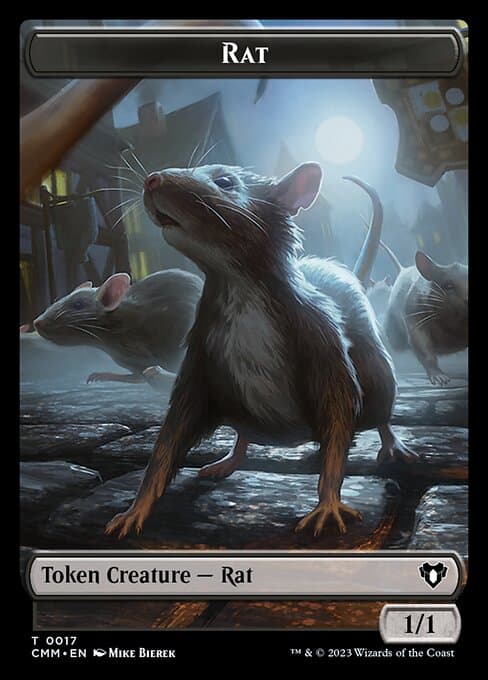 Clue // Rat Double-Sided Token [Commander Masters Tokens] Foil