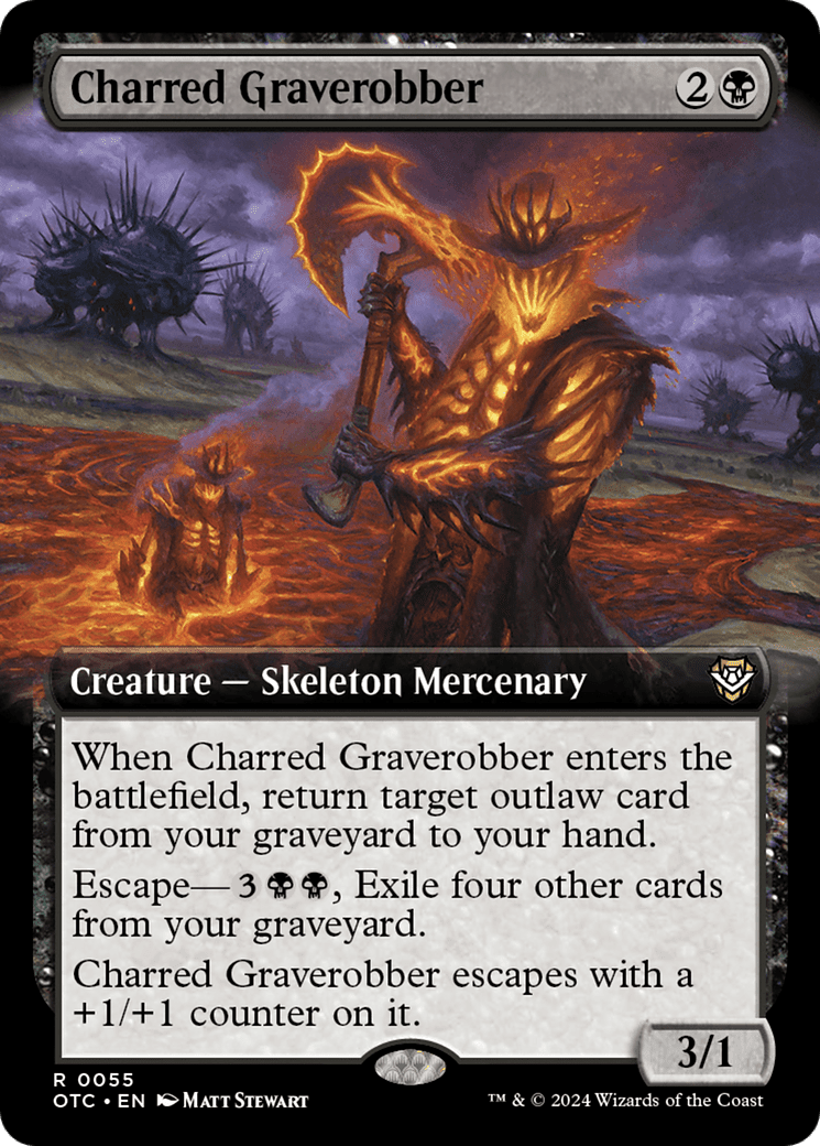 Charred Graverobber (Extended Art) [Outlaws of Thunder Junction Commander] Foil
