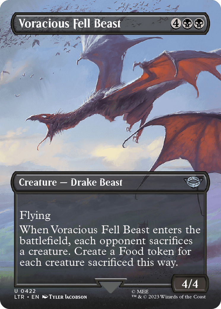 Voracious Fell Beast (Borderless Alternate Art) [The Lord of the Rings: Tales of Middle-Earth] Foil