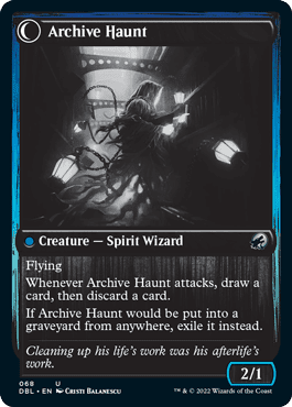 Overwhelmed Archivist // Archive Haunt [Innistrad: Double Feature] Foil