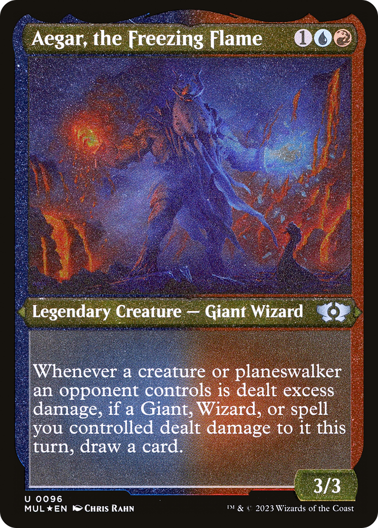Aegar, the Freezing Flame (Foil Etched) |  Foil (096) [Multiverse Legends]