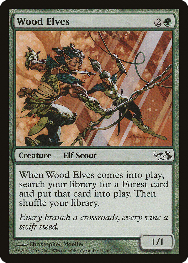 Wood Elves (018) [Duel Decks: Elves vs. Goblins]  Foil