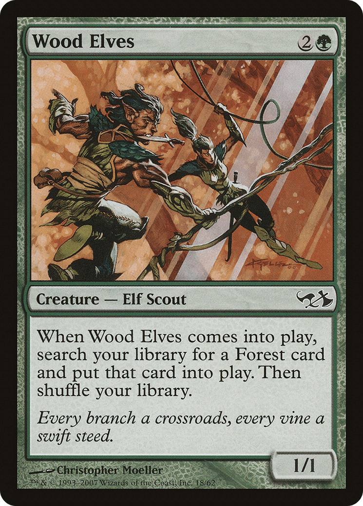 Wood Elves (018) [Duel Decks: Elves vs. Goblins]  Foil