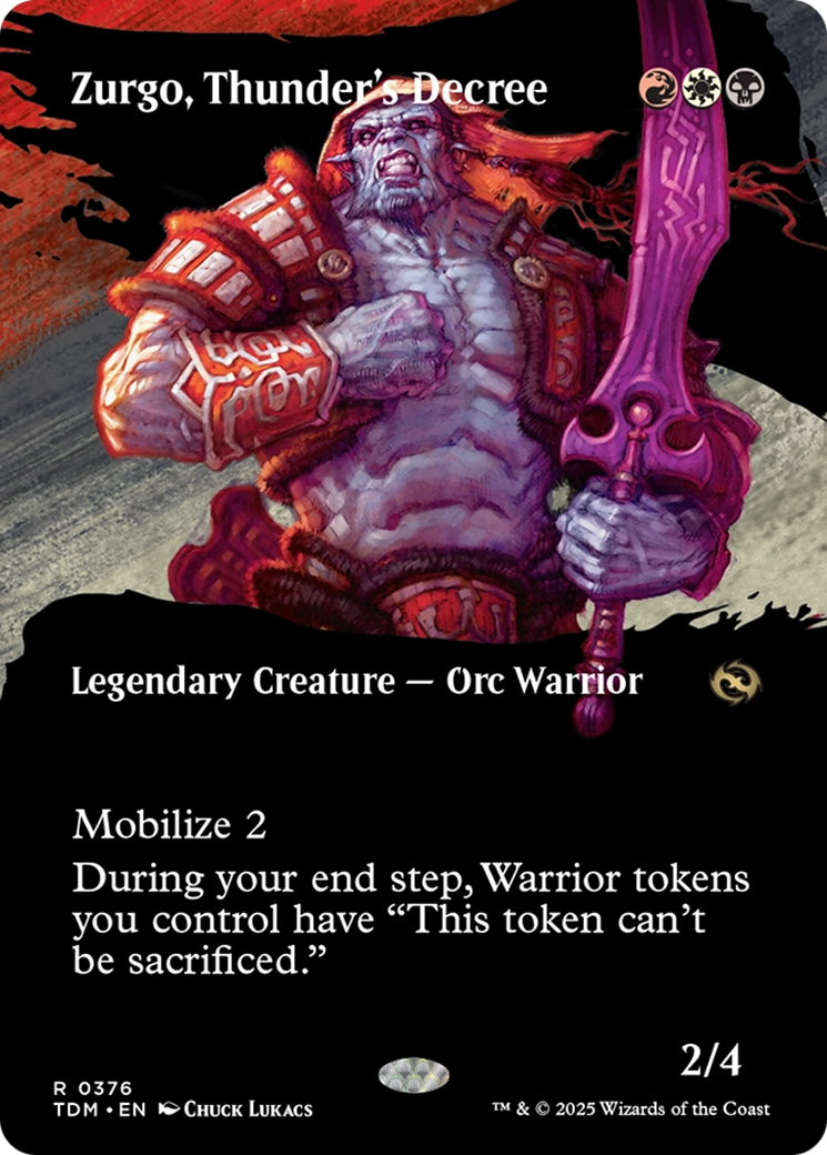 Zurgo, Thunder's Decree (Borderless) (376) [Tarkir: Dragonstorm]  Foil