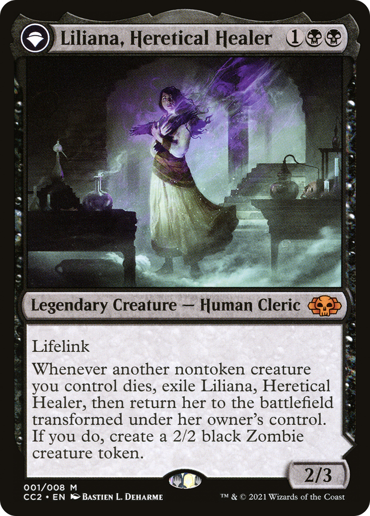 Liliana, Heretical Healer // Liliana, Defiant Necromancer [Commander Collection: Black] Foil