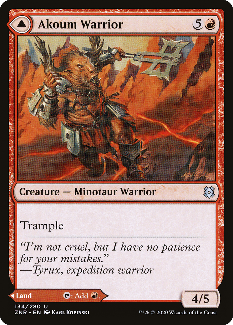 Akoum Warrior // Akoum Teeth [Zendikar Rising] Foil