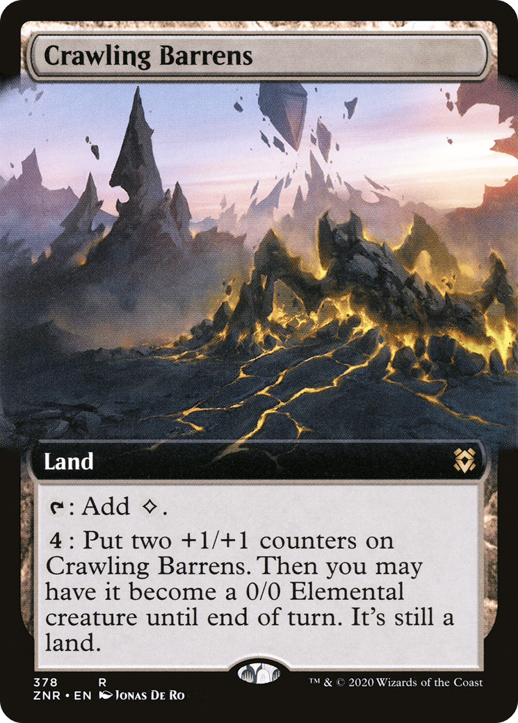 Crawling Barrens (Extended Art) [Zendikar Rising] Foil
