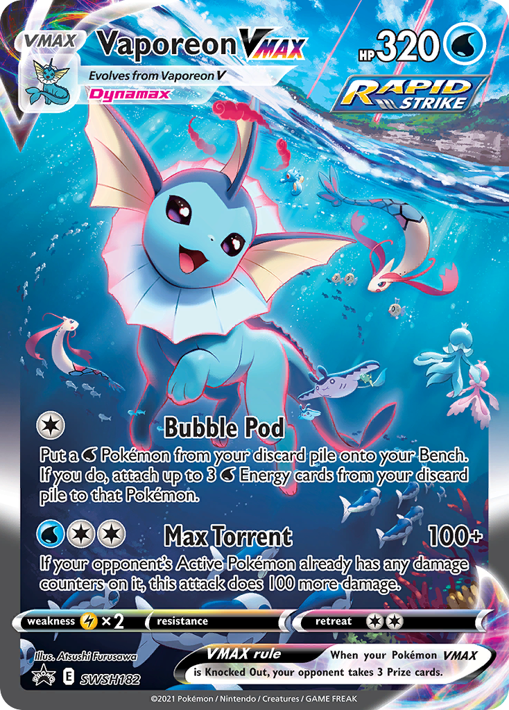 Vaporeon VMAX SWSH182 SWSH182- Jumbo Cards Holofoil