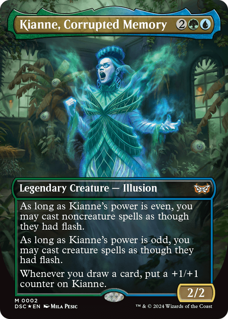 Kianne, Corrupted Memory (Borderless) [Duskmourn: House of Horror Commander] Foil