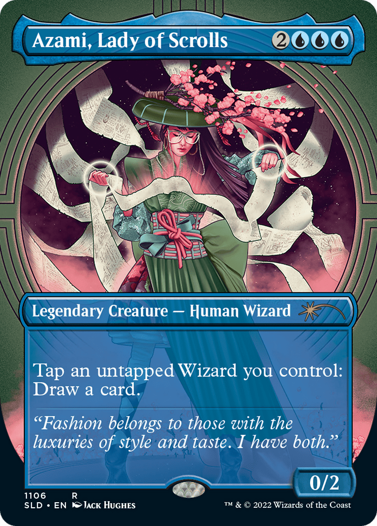 Azami, Lady of Scrolls (Borderless) [Secret Lair Drop Series] Foil